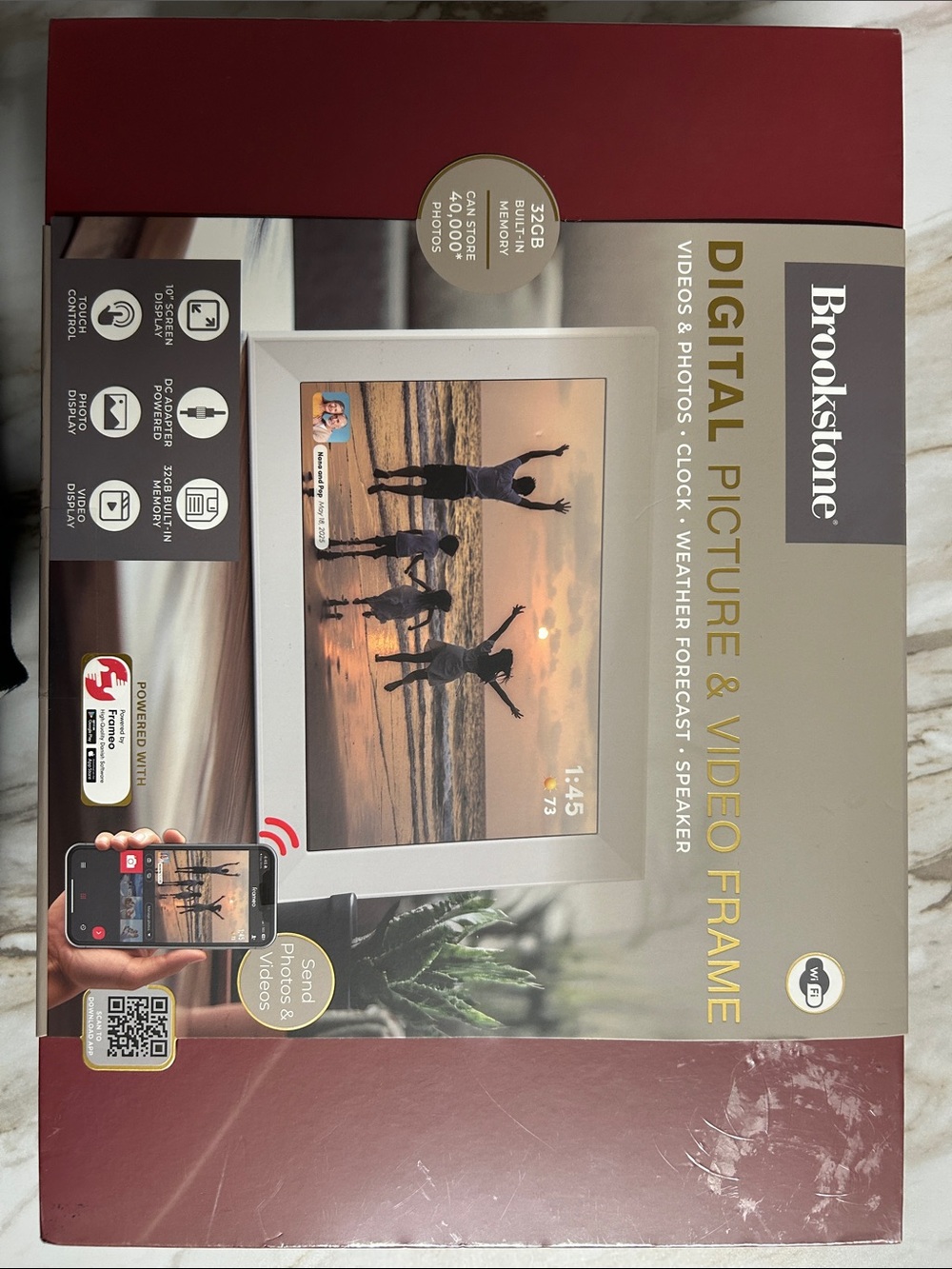 BRAND NEW: Brookstone White Digital Picture & Video Frame!